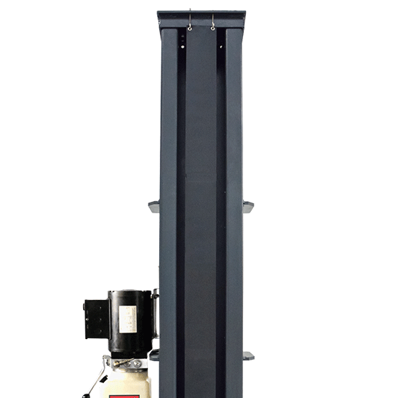 AMGO power unit and fabric chain cover at the base of the lift column