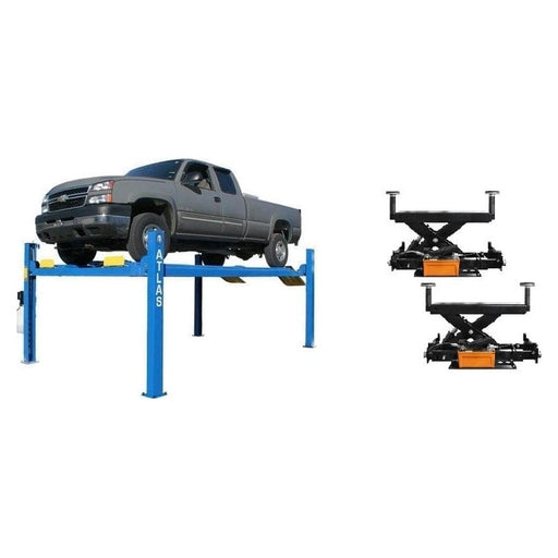 Atlas 412 12,000 lb 4-post lift with RJ6 rolling bridge jacks