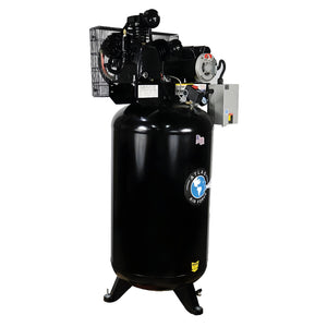 Atlas Air Force AF7 80-gallon vertical two-stage air compressor with magnetic starter, front view