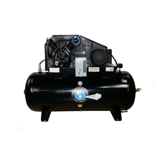 Atlas Air Force AF9-120H commercial air compressor, horizontal 120-gallon tank