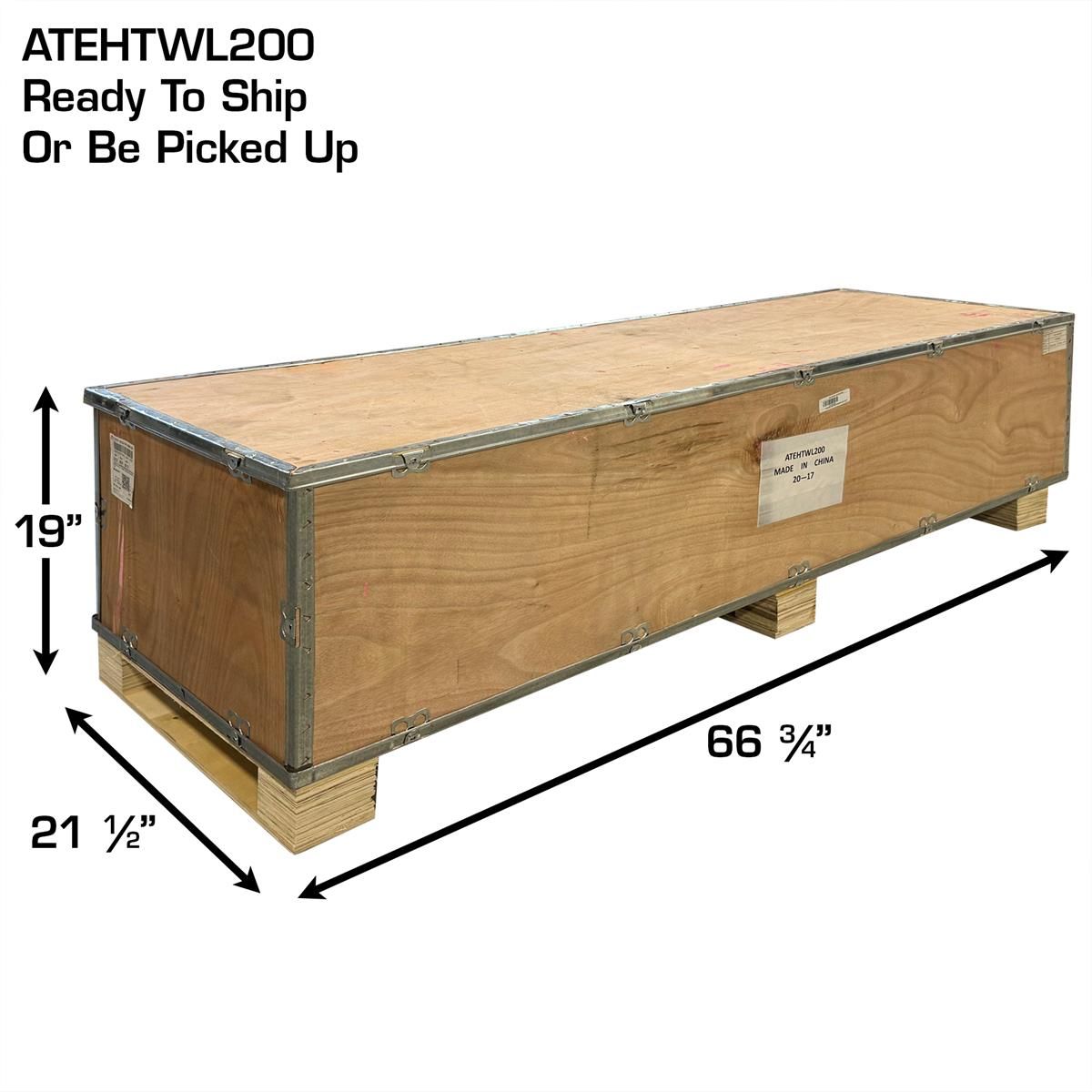 Atlas ATEHTWL200 shipping crate, 66¾ x 21½ x 19 inches, ready to ship or pick up