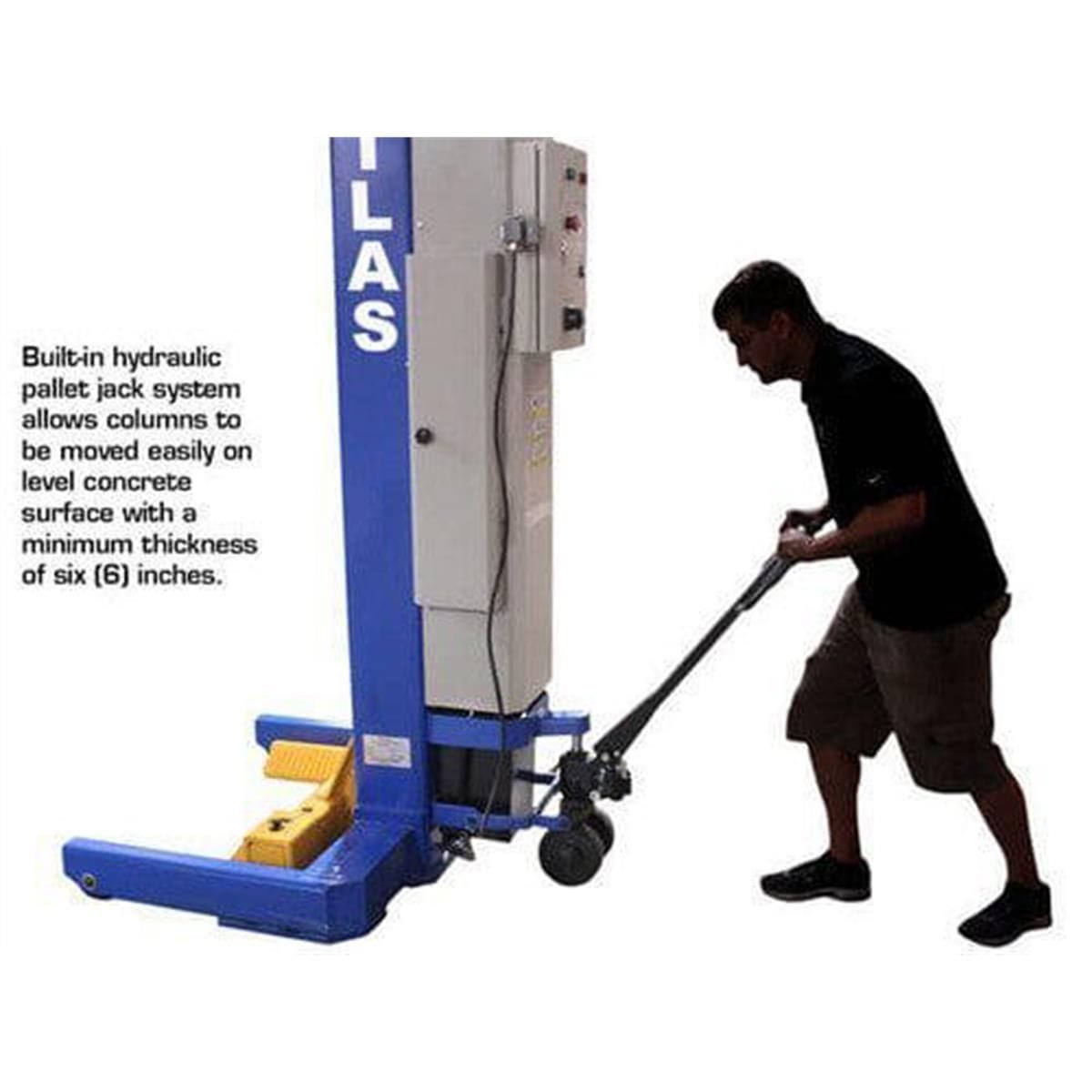 Atlas ATEML-6045BC ALI-certified mobile column lift system, six columns arranged in two banks of three
