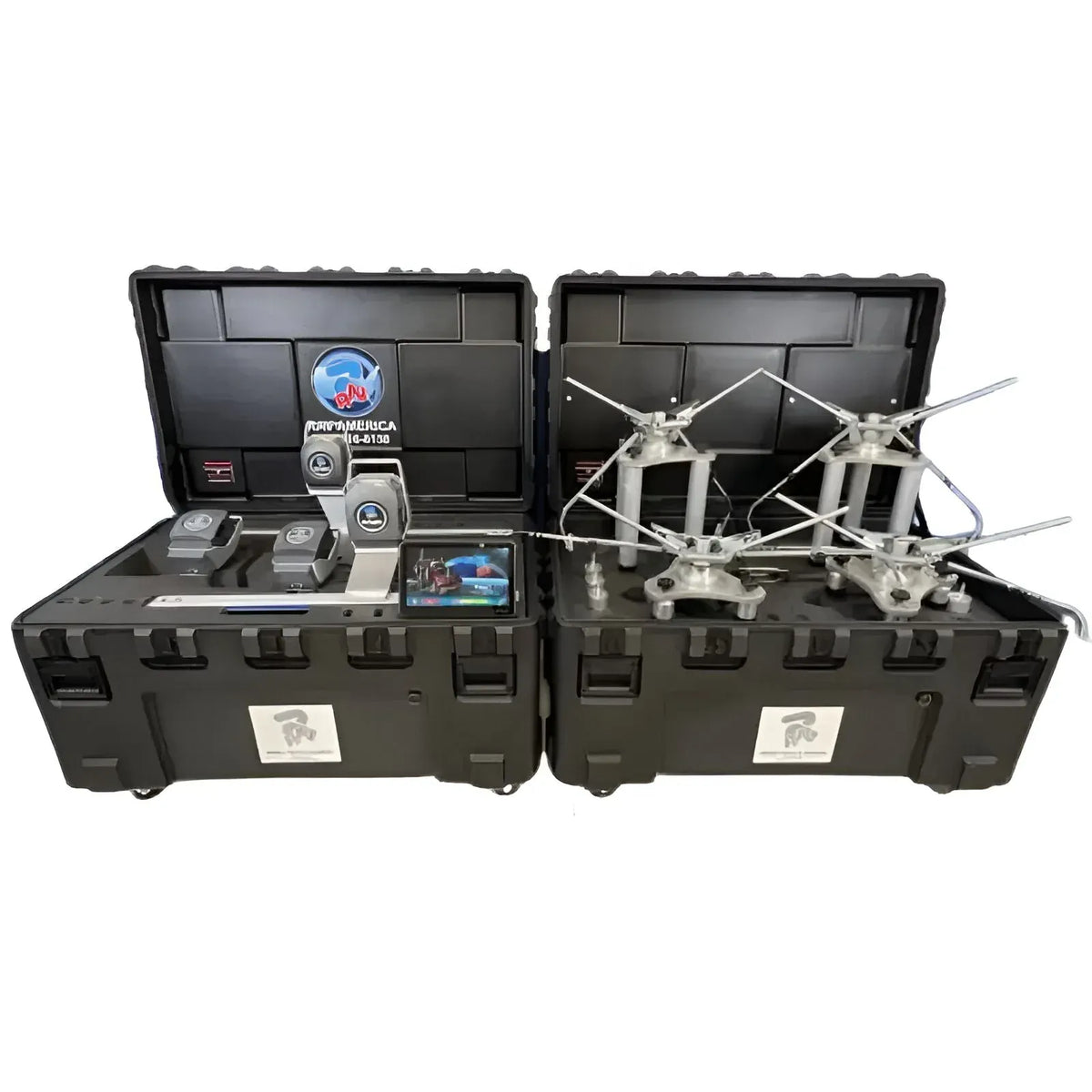 Atlas TD6000CNAK2 Sprint Mobile 2 cases open showing rugged tablet, FastClamp heads, and alignment sensors