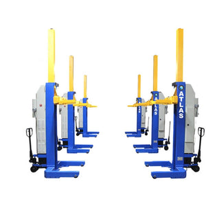 Atlas ML-6051BC mobile column lift built-in hydraulic pallet-jack mobility, single-operator repositioning on level concrete