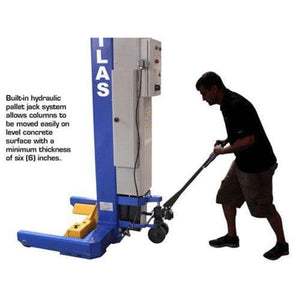 Atlas ML-6051BC mobile column lift columns supporting a fire apparatus inside a service bay