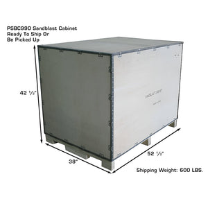 Atlas PSBC990 shipping crate labeled "Ready To Ship Or Be Picked Up," 600 lbs