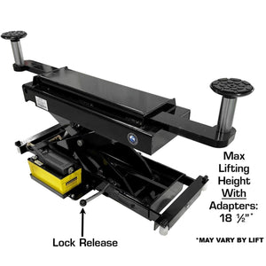 Atlas RJ45A raised on 5-inch adapters reaching 18-1/2 inch maximum lifting height