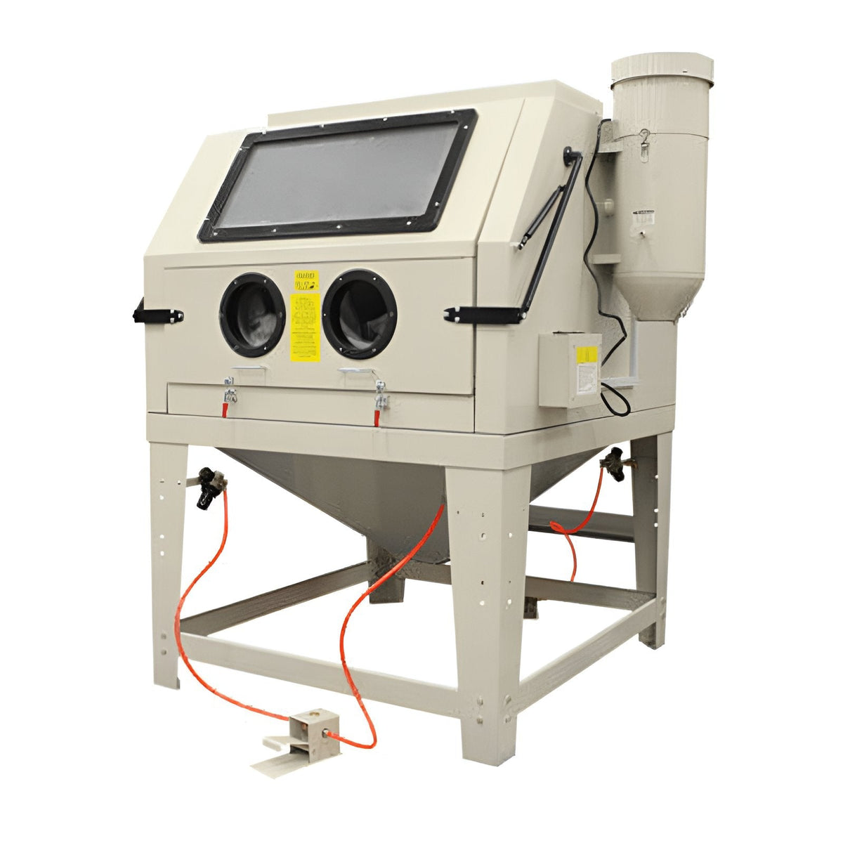 Atlas SBC1200 sandblast cabinet, front three-quarter view with dual loading doors and side-mounted vacuum