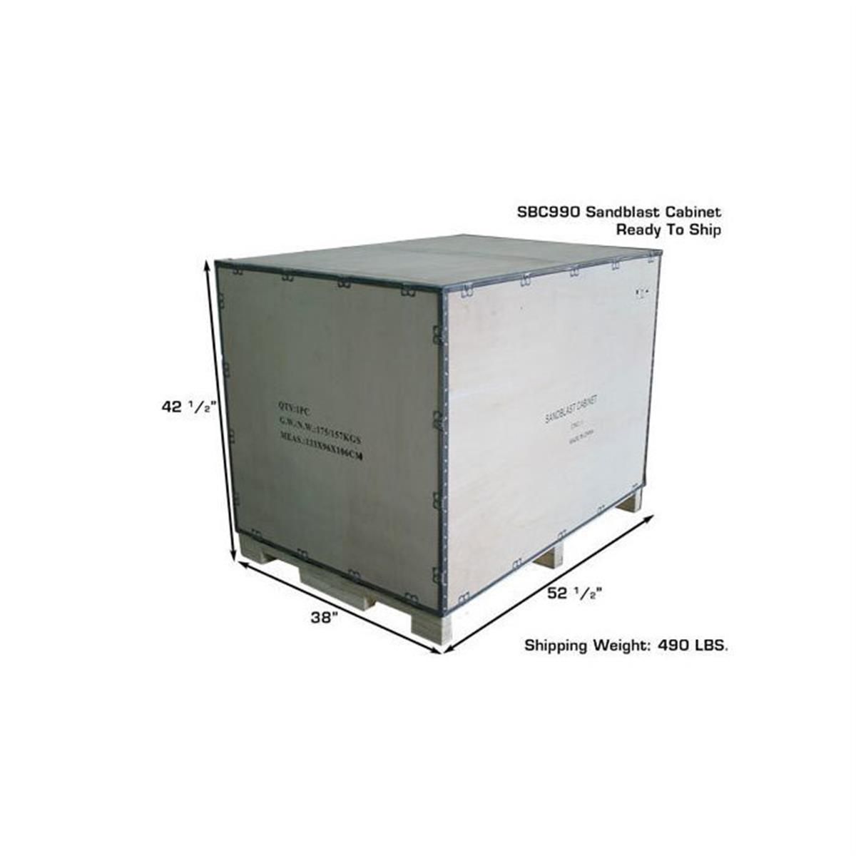 SBC990 shipping crate, packaged for freight