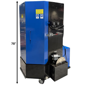 Atlas STW-750 spray wash cabinet, full-height side view with 78-inch overall height callout