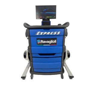 Atlas TD8060NA Ravaglioli Express alignment cabinet front with branded modular housing and 24-inch monitor