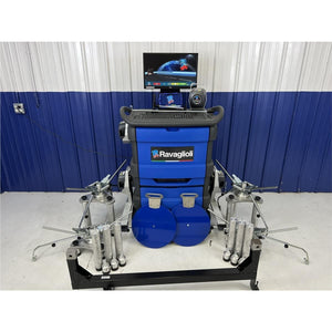 Atlas TD8060NA heavy-duty truck alignment system with Ravaglioli Express cabinet, 24-inch monitor, tablet, sensor heads, turntables