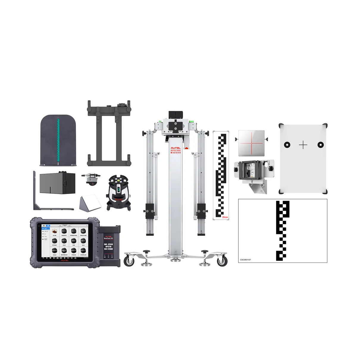 Autel CVMALDWT package: MA600 frame, MS909CV tablet, LDW patterns, lasers, ACC reflector