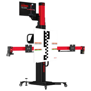 Three-quarter angle of the IA1000 frame with vertical LDW physical target mounted to the column