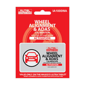 Autel IA1000WAUP Wheel Alignment and ADAS Calibration software activation card in red retail blister package