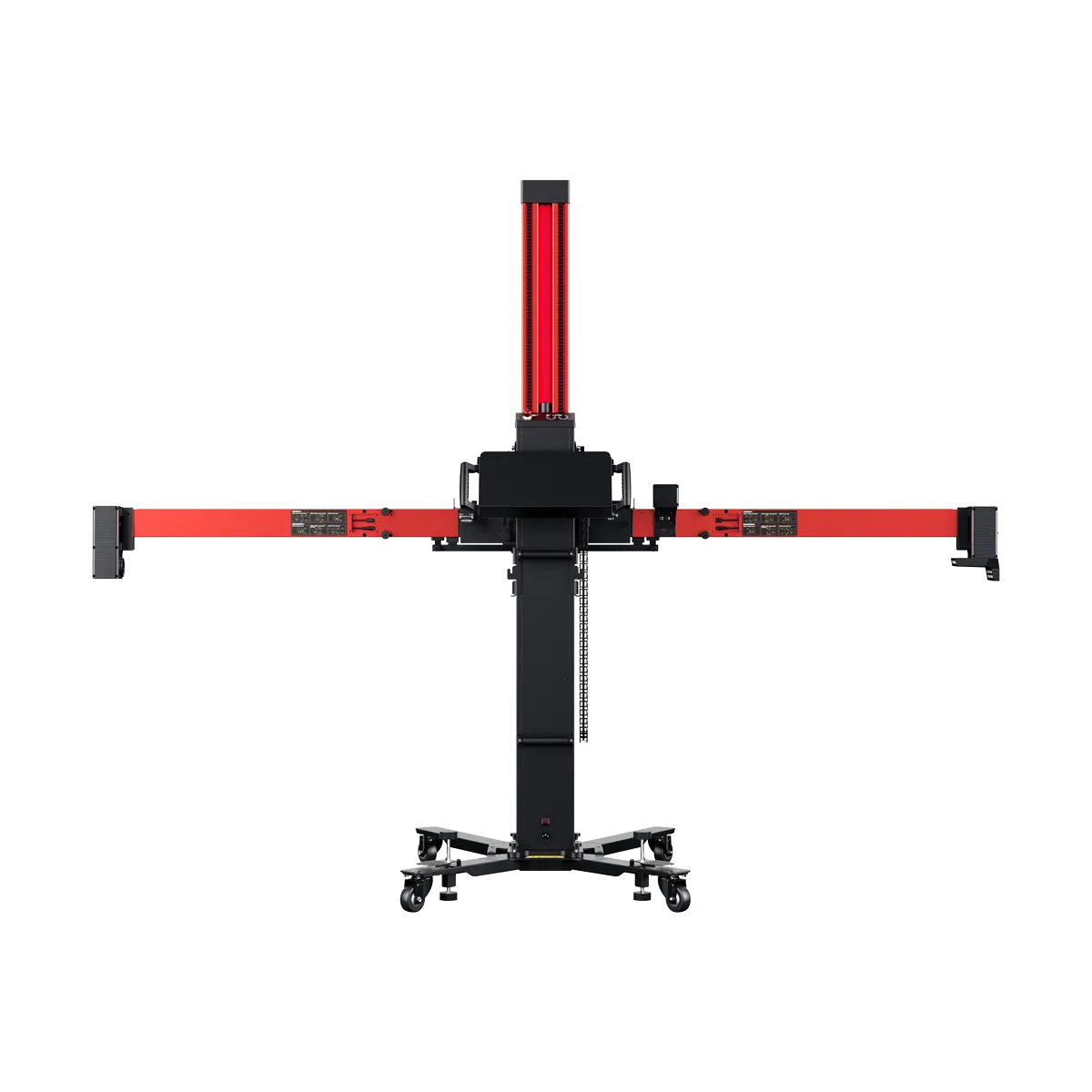 Rear view of the IA700 frame showing the lead-screw drive column and crossbar.
