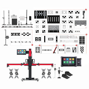 Autel MaxiSYS IA900AST ADAS calibration and wheel alignment package with frame, tablet, targets and accessories