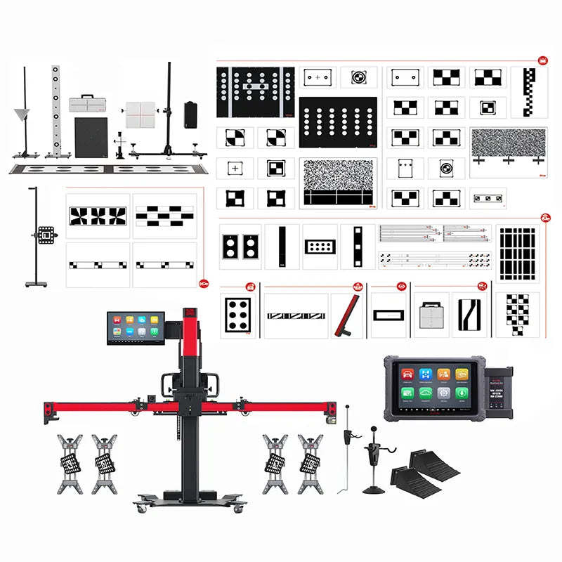 Autel MaxiSYS IA900AST ADAS calibration and wheel alignment package with frame, tablet, targets and accessories