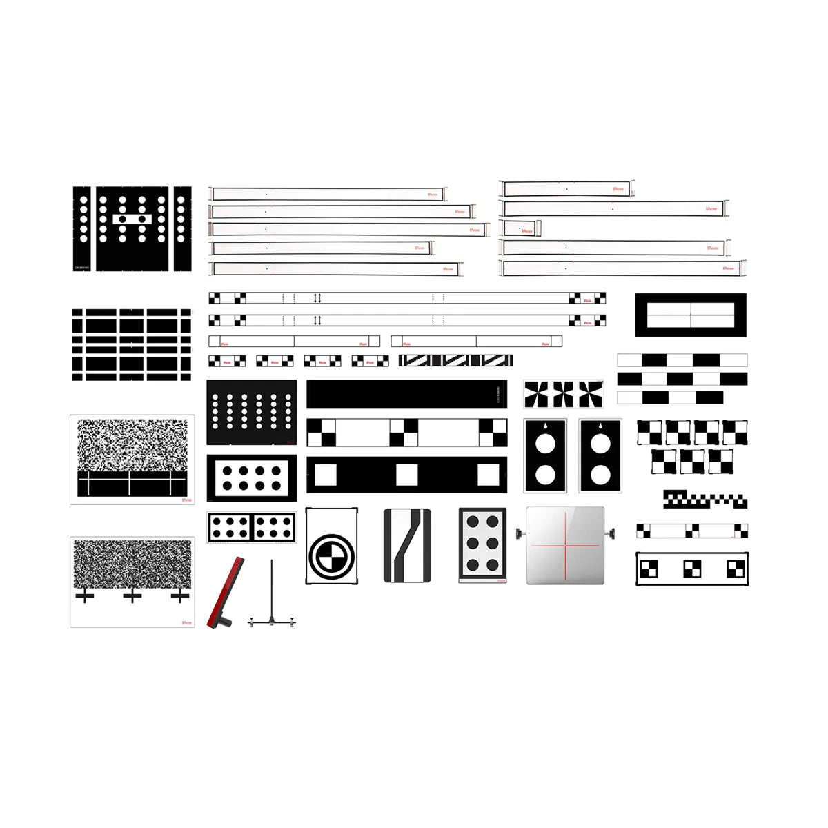Autel IAASUPG calibration kit components — mats, target boards, and radar reflectors
