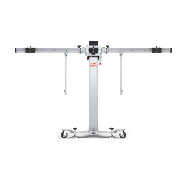 Autel MA600 calibration frame with crossbar deployed in the open T-frame position, no calibration targets attached