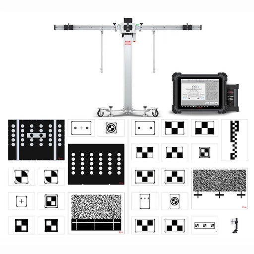 Autel MA60020T LDW 2.0 mobile ADAS calibration package — MA600 frame with MS909 S2 tablet and full LDW target set