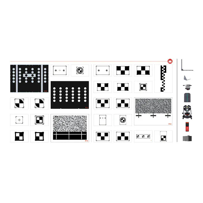 Full Autel MA60020T LDW target and pattern board set — checkerboard, dot, and speckle calibration patterns
