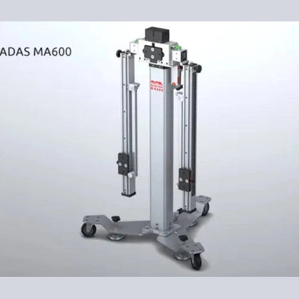 Autel MA600 mobile calibration frame, three-quarter studio view showing the sliding rails and head assembly
