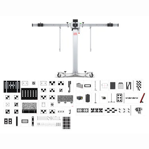 Autel MAS20 All Systems 2.0 mobile calibration kit with MA600 frame and the full set of LDW, AVM, radar, and LIDAR targets laid out below