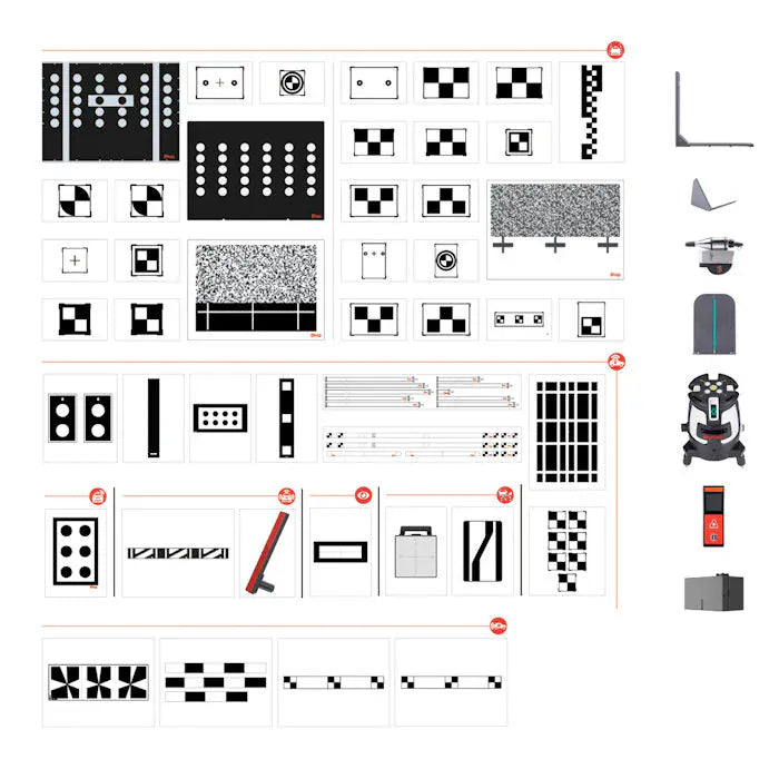 MAS20T target and pattern board kit: LDW, ACC, Lidar, Radar, RCW, AVM, and Night Vision calibration patterns