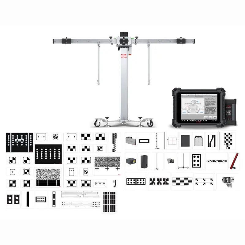 Autel MAS20T full calibration kit: MA600 mobile frame, MaxiSYS MS909 S2 tablet, target and pattern boards