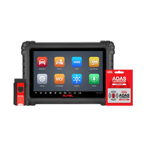 Autel MaxiSys MS906 MAX ADAS diagnostic tablet with MaxiVCI V200 dongle and ADAS Calibration Upgrade software card