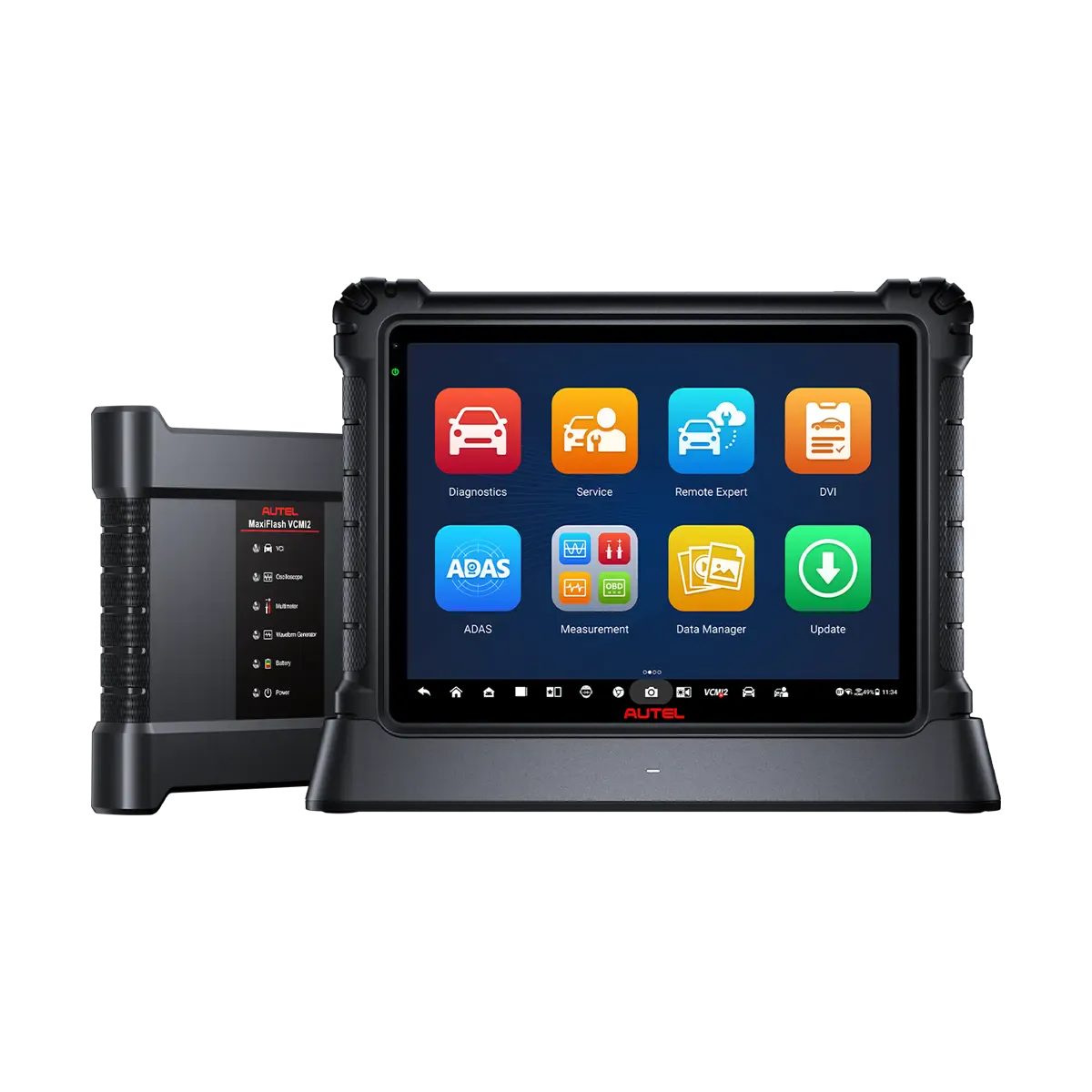 Autel MaxiSYS Ultra S2 tablet on docking station with MaxiFlash VCMI2 module