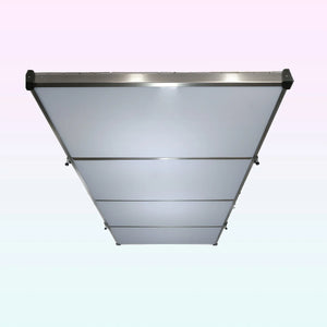 Underside of an Auxx-Lift storage platform fitted with semi-transparent white cover panels