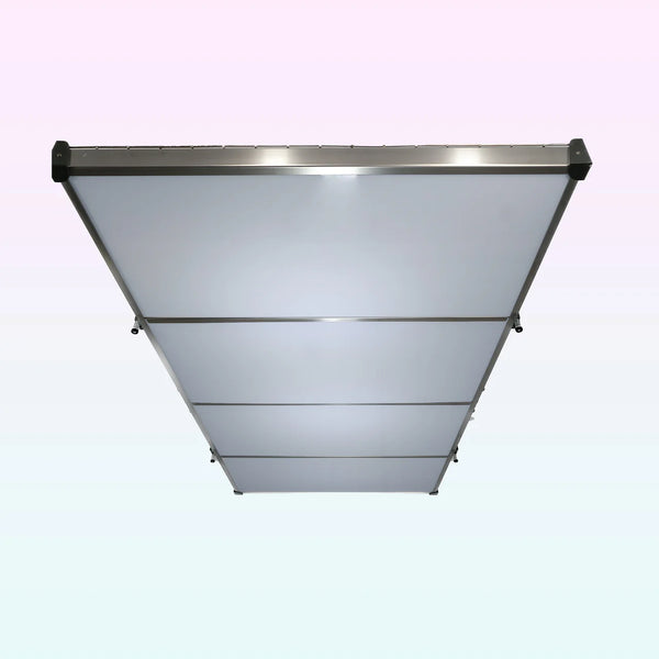 Underside of an Auxx-Lift storage platform fitted with semi-transparent white cover panels
