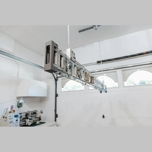 Auxx-One E-Beam frame suspended from the ceiling on a single steel cable