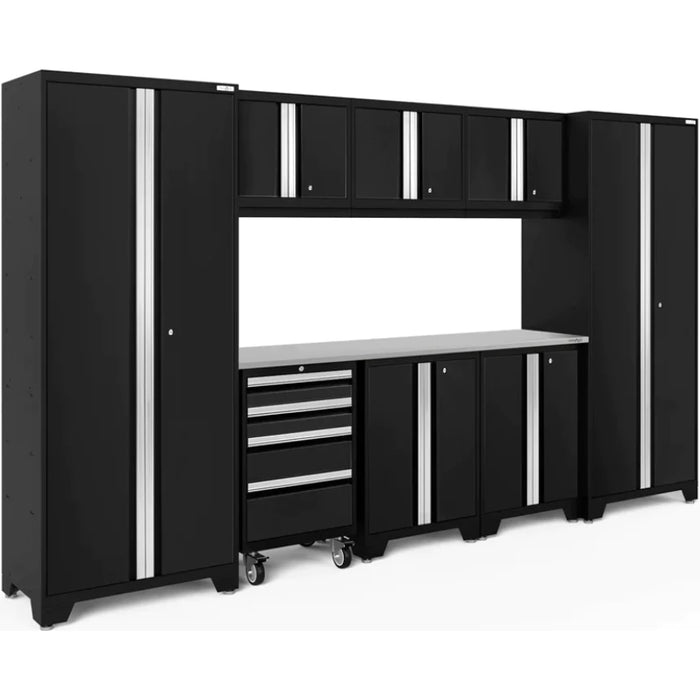 NewAge Bold 3.0 Series 9 Piece Cabinet Set With 2 Base, Tool, Wall Cabinets and 30 in. Lockers