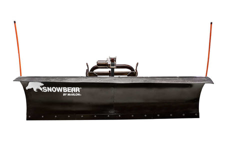 Front view of the SnowBear plow blade with winch and blade markers