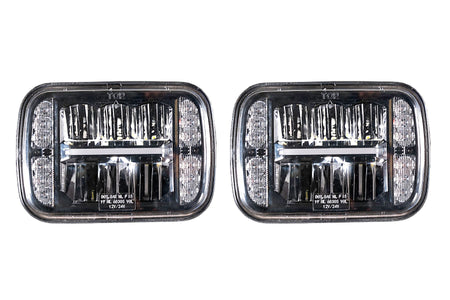 Front view of the two LED snowplow lights side by side