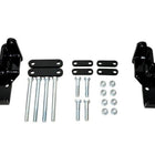 DK2 custom mount kit example: two black steel brackets, spacer plates, long and short bolts and nuts