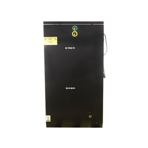 Refrigerated dryer rear panel with drain fitting and power cord