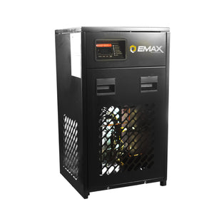 EMAX refrigerated air dryer, black cabinet with digital control panel