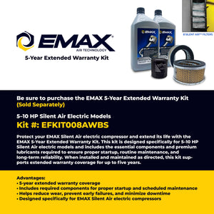 EMAX 5-Year Extended Warranty Kit EFKIT008AWBS with synthetic oil and filters