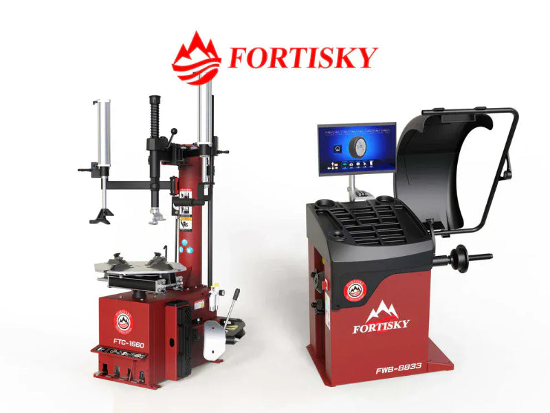 Fortisky 1660-8833 Tire Changer & Dynamic Display Screen Wheel Balancer Combo