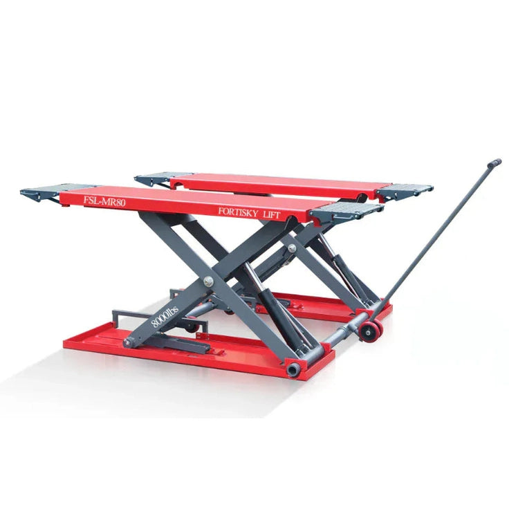 Fortisky FSL-MR80 Mid-Rise Scissor Lift 8000lb 47" Electric Lock Release
