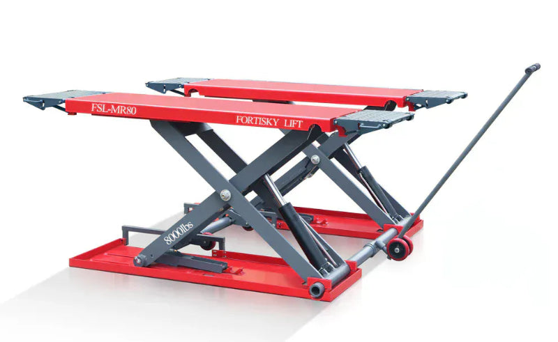 Fortisky FSL-MR80 Mid-Rise Scissor Lift 8000lb 47" Electric Lock Release
