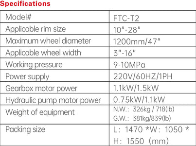 Fortisky FTC-T2 Leverless Center Post Tire Changer Fully Automatic
