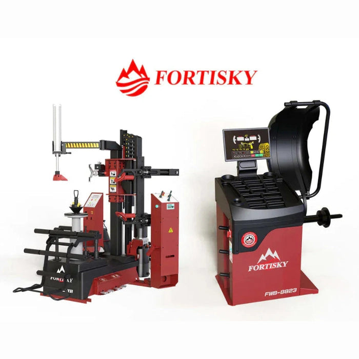 Fortisky T8-8823 Leverless Center Post Tire Changer Fully Automatic Combo