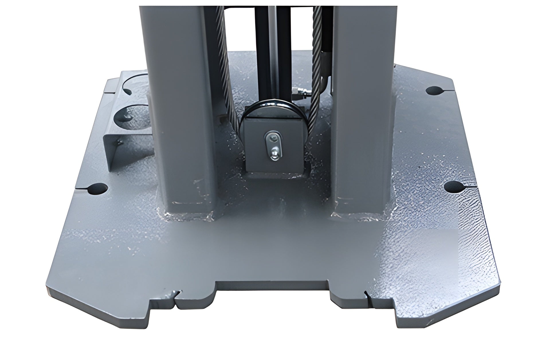 Column base plate with carriage, equalizer cable and lock block