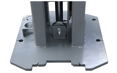Column base plate with carriage, equalizer cable and lock block
