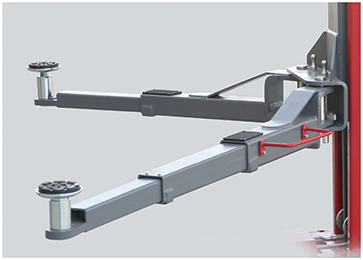 Rendering of the two telescoping arm lengths with screw-up pads